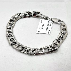 Men’s Stainless Steel, Silver, Cross Link Bracelet, NIB, NWT, 8.5”